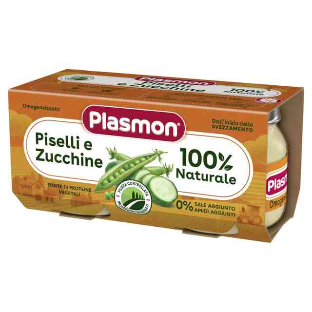 Plasmon Пюре грах и тиквички 2х80 гр. от 6 месец
