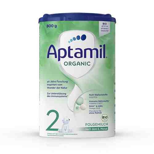 Aptamil Organic 2 преходно мляко от 6м до 12м, 800 гр.