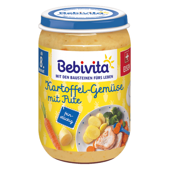 Bebivita Био Пюре Картофи и зеленчуци с пуешко месо 220гр. над 8м.