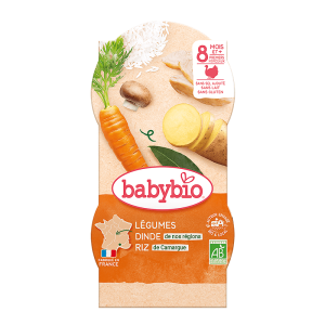 babybio Био меню с Пуешко месо и ориз 2х200г след 8 м