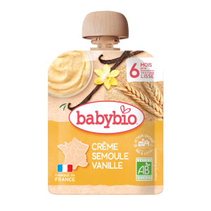 babybio Био млечен крем с Грис и Ванилия 85гр над 6месец
