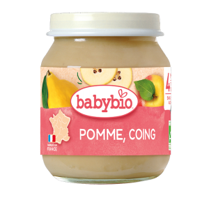 babybio Био плодово пюре с ябълки и дюли 1х130г след 4м