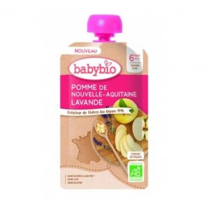 babybio Био Плодов мус с Ябълка и Лавандула 120г след 6 месец