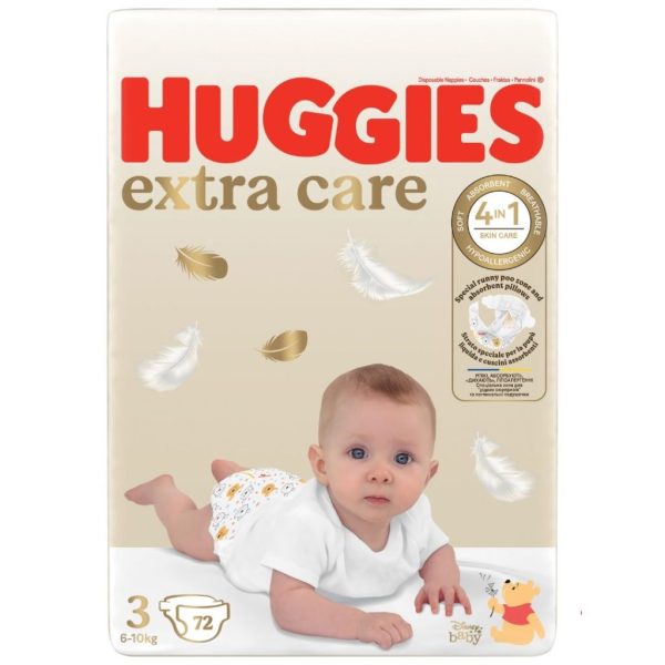 Huggies пелени за бебе Extra Care Размер 3 (5-9 кг), 72 броя