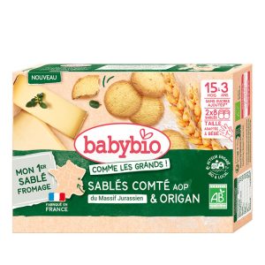 Babybio био бисквити със сирене Comté и риган за бебета над 15 месеца