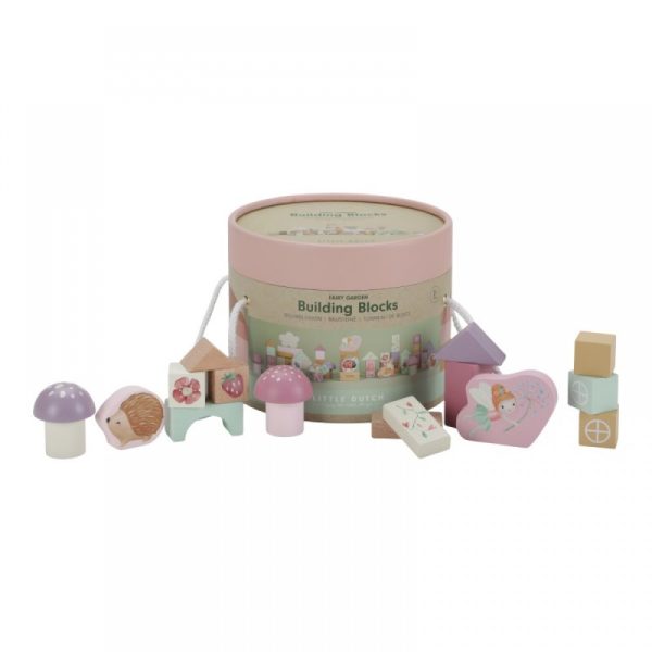 LITTLE DUTCH Дървени Кубчета за игра в Кутия Fairy Garden