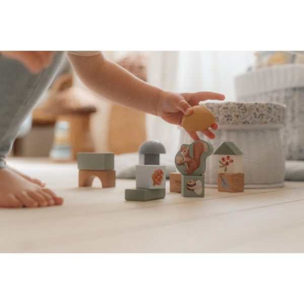LITTLE DUTCH Дървени Кубчета за игра в Кутия Forest Freinds