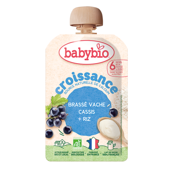 Babybio био мус от краве кисело мляко с касис и ориз – 100 г, 6+ месеца