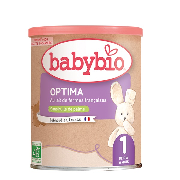 Babybio Optima 1 био адаптирано мляко 0–6 месеца – 400 g