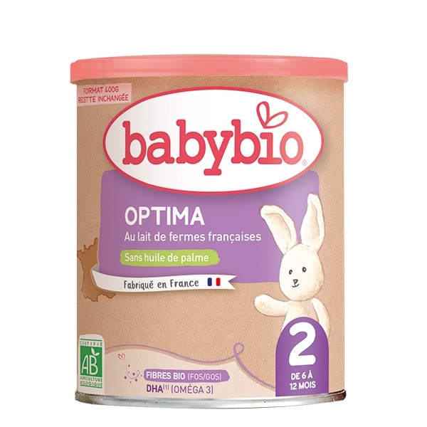 Babybio Optima 2 био преходно мляко за бебета 6–12 месеца, 800 g – опаковка