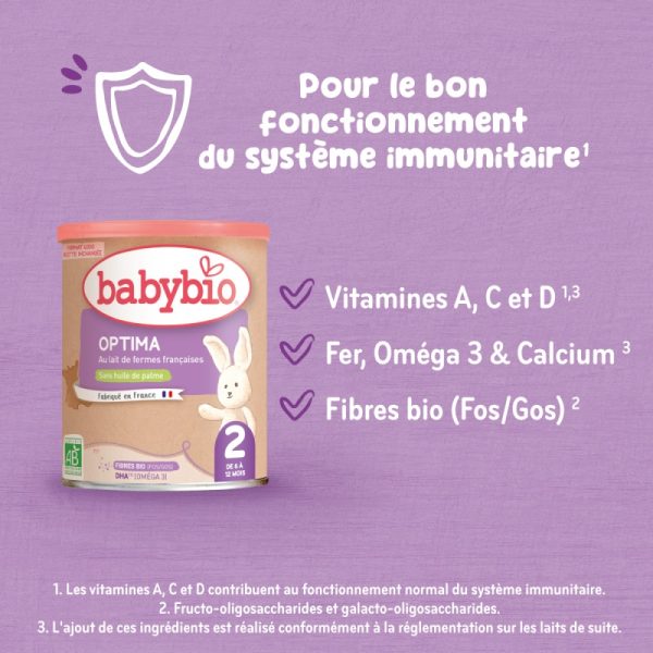 Babybio Optima 2 Био преходно мляко 6–12 месеца, 400 g