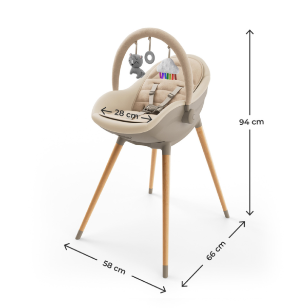 KinderKraft FINI UP столче за хранене BEIGE