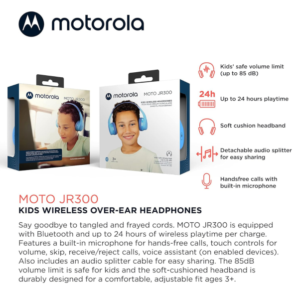Motorola безжични детски слушалки MOTO JR300 PINK